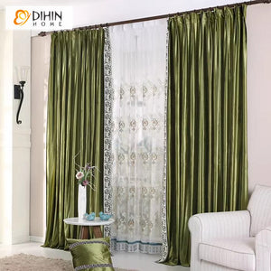 DIHIN HOME Luxury Velvet Fabric Green Color,Grommet Window Curtain for Living Room,Customzied Curtains Roman Shades Curtains Window Blinds custom curtains blackout curtains curtains for living room sheer curtains curtain fabric linen curtains kitchen curtains velvet curtains pinch pleat curtains bay window curtains outdoor curtains pleated curtains floral curtains dining room curtains kitchen valances drapes for bedroom patio curtains nursery curtains grommet curtains