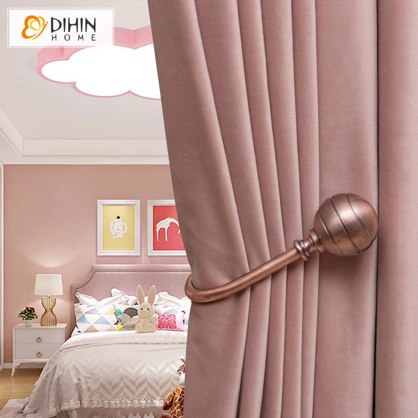 DIHIN HOME Luxury Velvet Fabric Pink Color,Grommet Window Curtain for Living Room,Customzied Curtains Roman Shades Curtains Window Blinds custom curtains blackout curtains curtains for living room sheer curtains curtain fabric linen curtains kitchen curtains velvet curtains pinch pleat curtains bay window curtains outdoor curtains pleated curtains floral curtains dining room curtains kitchen valances drapes for bedroom patio curtains nursery curtains grommet curtains