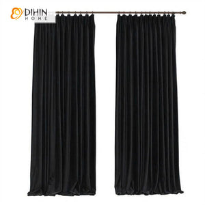 DIHIN HOME Luxury Velvet Farbic Black Color,Blackout Grommet Window Curtain For Living Room ,52x63-inch,1  Panel Roman Shades Curtains Window Blinds custom curtains blackout curtains curtains for living room sheer curtains curtain fabric linen curtains kitchen curtains velvet curtains pinch pleat curtains bay window curtains outdoor curtains pleated curtains floral curtains dining room curtains kitchen valances drapes for bedroom patio curtains nursery curtains grommet curtains