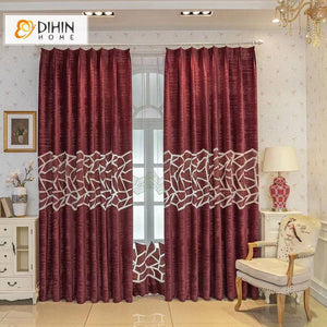 DIHIN HOME Modern Abstract Geometric Maroon Red Color Curtains,Grommet Window Curtain for Living Room,52x63-inch,1 Panel Roman Shades Curtains Window Blinds custom curtains blackout curtains curtains for living room sheer curtains curtain fabric linen curtains kitchen curtains velvet curtains pinch pleat curtains bay window curtains outdoor curtains pleated curtains floral curtains dining room curtains kitchen valances drapes for bedroom patio curtains nursery curtains grommet curtains