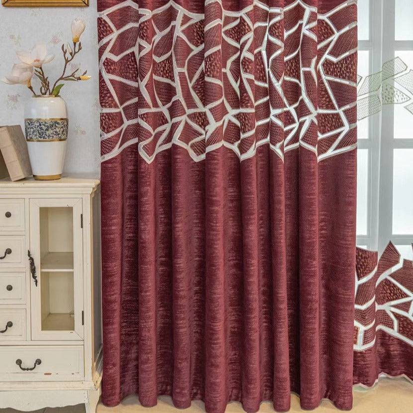 DIHIN HOME Modern Abstract Geometric Maroon Red Color Curtains,Grommet Window Curtain for Living Room,52x63-inch,1 Panel Roman Shades Curtains Window Blinds custom curtains blackout curtains curtains for living room sheer curtains curtain fabric linen curtains kitchen curtains velvet curtains pinch pleat curtains bay window curtains outdoor curtains pleated curtains floral curtains dining room curtains kitchen valances drapes for bedroom patio curtains nursery curtains grommet curtains