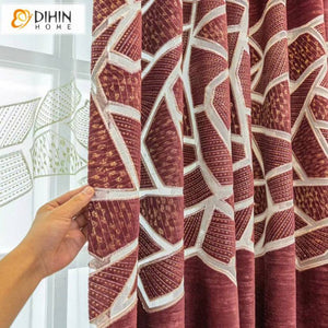 DIHIN HOME Modern Abstract Geometric Maroon Red Color Curtains,Grommet Window Curtain for Living Room,52x63-inch,1 Panel Roman Shades Curtains Window Blinds custom curtains blackout curtains curtains for living room sheer curtains curtain fabric linen curtains kitchen curtains velvet curtains pinch pleat curtains bay window curtains outdoor curtains pleated curtains floral curtains dining room curtains kitchen valances drapes for bedroom patio curtains nursery curtains grommet curtains