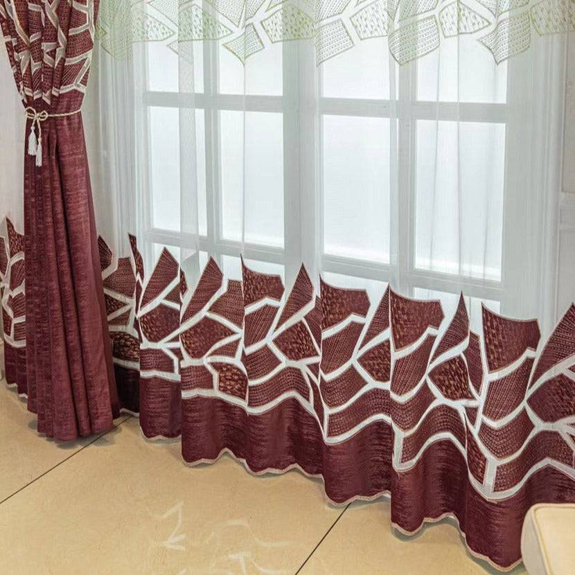 DIHIN HOME Modern Abstract Geometric Maroon Red Color Curtains,Grommet Window Curtain for Living Room,52x63-inch,1 Panel Roman Shades Curtains Window Blinds custom curtains blackout curtains curtains for living room sheer curtains curtain fabric linen curtains kitchen curtains velvet curtains pinch pleat curtains bay window curtains outdoor curtains pleated curtains floral curtains dining room curtains kitchen valances drapes for bedroom patio curtains nursery curtains grommet curtains