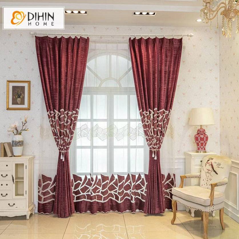 DIHIN HOME Modern Abstract Geometric Maroon Red Color Curtains,Grommet Window Curtain for Living Room,52x63-inch,1 Panel Roman Shades Curtains Window Blinds custom curtains blackout curtains curtains for living room sheer curtains curtain fabric linen curtains kitchen curtains velvet curtains pinch pleat curtains bay window curtains outdoor curtains pleated curtains floral curtains dining room curtains kitchen valances drapes for bedroom patio curtains nursery curtains grommet curtains