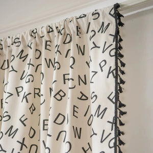 DIHIN HOME Modern Alphabet Printed,Blackout Grommet Window Curtain for Living Room ,52x63-inch,1 Panel Roman Shades Curtains Window Blinds custom curtains blackout curtains curtains for living room sheer curtains curtain fabric linen curtains kitchen curtains velvet curtains pinch pleat curtains bay window curtains outdoor curtains pleated curtains floral curtains dining room curtains kitchen valances drapes for bedroom patio curtains nursery curtains grommet curtains
