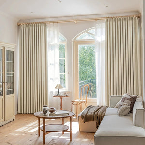DIHIN HOME Modern Beige Color Jacquard,Grommet Window Curtain for Living Room,Customzied Curtains Roman Shades Curtains Window Blinds custom curtains blackout curtains curtains for living room sheer curtains curtain fabric linen curtains kitchen curtains velvet curtains pinch pleat curtains bay window curtains outdoor curtains pleated curtains floral curtains dining room curtains kitchen valances drapes for bedroom patio curtains nursery curtains grommet curtains