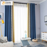 DIHIN HOME Modern Blue and Yellow Fabric,Blackout Grommet Window Curtain for Living Room,52x63-inch,1 Panel Roman Shades Curtains Window Blinds custom curtains blackout curtains curtains for living room sheer curtains curtain fabric linen curtains kitchen curtains velvet curtains pinch pleat curtains bay window curtains outdoor curtains pleated curtains floral curtains dining room curtains kitchen valances drapes for bedroom patio curtains nursery curtains grommet curtains
