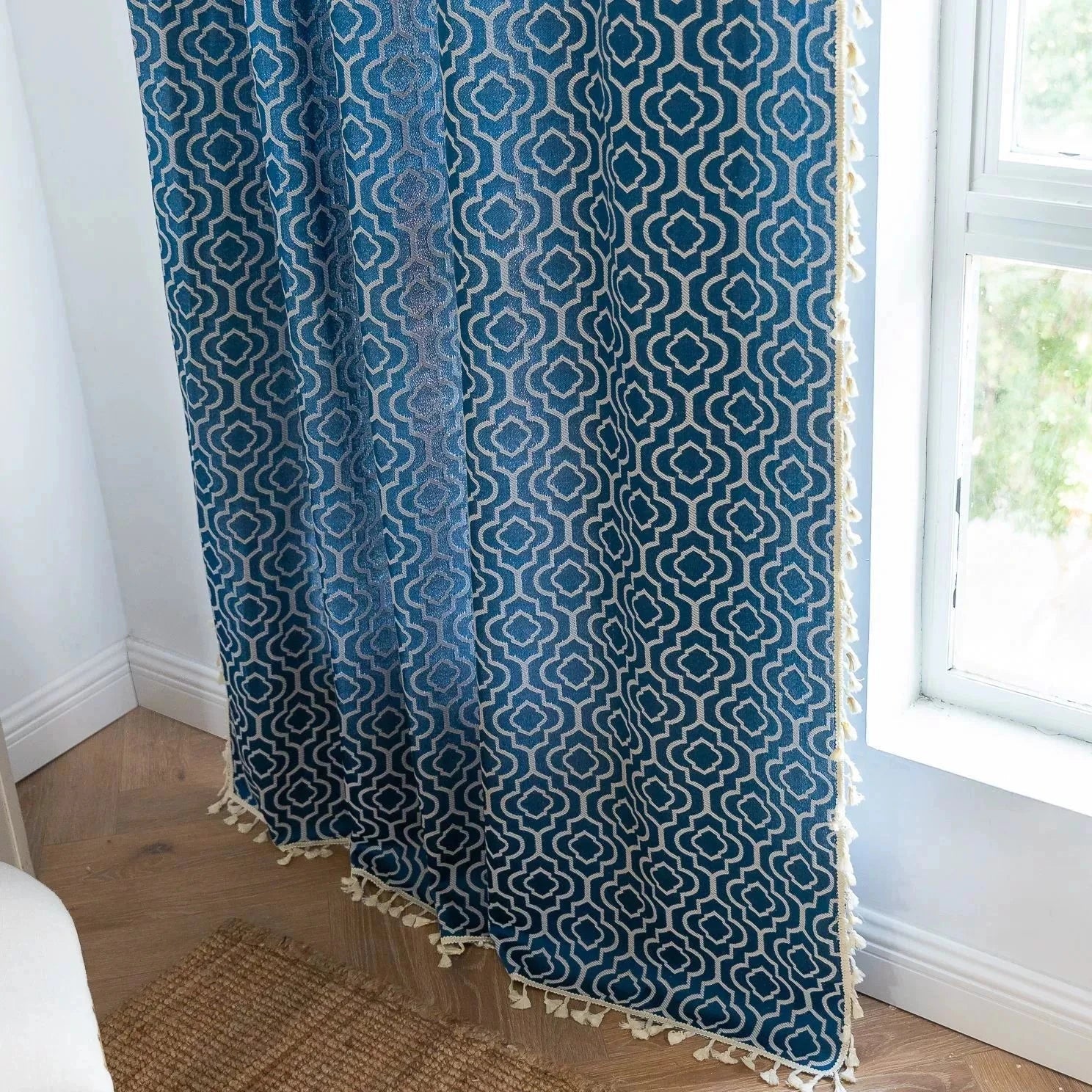 DIHIN HOME Modern Blue Color Geometric Printed,Blackout Grommet Window Curtain for Living Room ,52x63-inch,1 Panel Roman Shades Curtains Window Blinds custom curtains blackout curtains curtains for living room sheer curtains curtain fabric linen curtains kitchen curtains velvet curtains pinch pleat curtains bay window curtains outdoor curtains pleated curtains floral curtains dining room curtains kitchen valances drapes for bedroom patio curtains nursery curtains grommet curtains