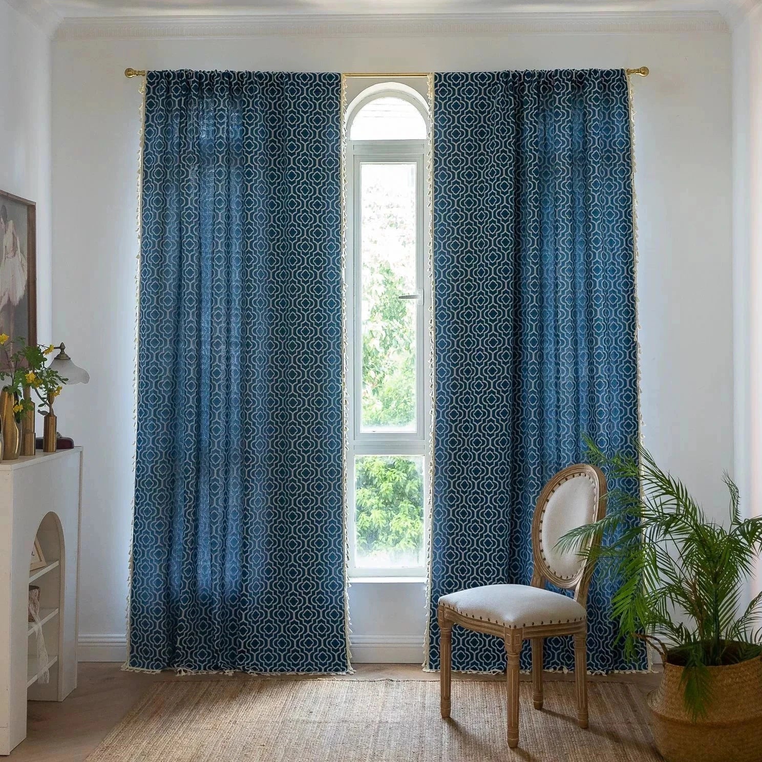 DIHIN HOME Modern Blue Color Geometric Printed,Blackout Grommet Window Curtain for Living Room ,52x63-inch,1 Panel Roman Shades Curtains Window Blinds custom curtains blackout curtains curtains for living room sheer curtains curtain fabric linen curtains kitchen curtains velvet curtains pinch pleat curtains bay window curtains outdoor curtains pleated curtains floral curtains dining room curtains kitchen valances drapes for bedroom patio curtains nursery curtains grommet curtains