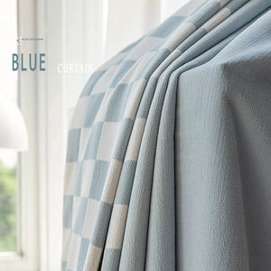 DIHIN HOME Modern Blue Color Plaid,Blackout Grommet Window Curtain Customized Curtain Drapes for Living Room Roman Shades Curtains Window Blinds custom curtains blackout curtains curtains for living room sheer curtains curtain fabric linen curtains kitchen curtains velvet curtains pinch pleat curtains bay window curtains outdoor curtains pleated curtains floral curtains dining room curtains kitchen valances drapes for bedroom patio curtains nursery curtains grommet curtains