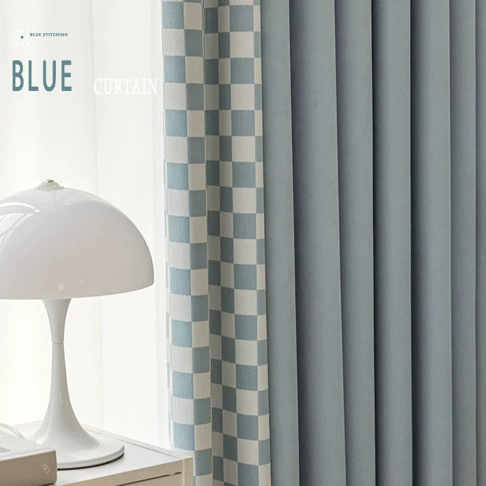 DIHIN HOME Modern Blue Color Plaid,Blackout Grommet Window Curtain Customized Curtain Drapes for Living Room Roman Shades Curtains Window Blinds custom curtains blackout curtains curtains for living room sheer curtains curtain fabric linen curtains kitchen curtains velvet curtains pinch pleat curtains bay window curtains outdoor curtains pleated curtains floral curtains dining room curtains kitchen valances drapes for bedroom patio curtains nursery curtains grommet curtains