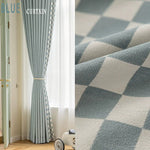 DIHIN HOME Modern Blue Color Plaid,Blackout Grommet Window Curtain Customized Curtain Drapes for Living Room Roman Shades Curtains Window Blinds custom curtains blackout curtains curtains for living room sheer curtains curtain fabric linen curtains kitchen curtains velvet curtains pinch pleat curtains bay window curtains outdoor curtains pleated curtains floral curtains dining room curtains kitchen valances drapes for bedroom patio curtains nursery curtains grommet curtains