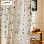 DIHIN HOME Modern Chinese Calligraphy Cotton Linen,Grommet Window Curtain for Living Room,Customzied Curtains Roman Shades Curtains Window Blinds custom curtains blackout curtains curtains for living room sheer curtains curtain fabric linen curtains kitchen curtains velvet curtains pinch pleat curtains bay window curtains outdoor curtains pleated curtains floral curtains dining room curtains kitchen valances drapes for bedroom patio curtains nursery curtains grommet curtains