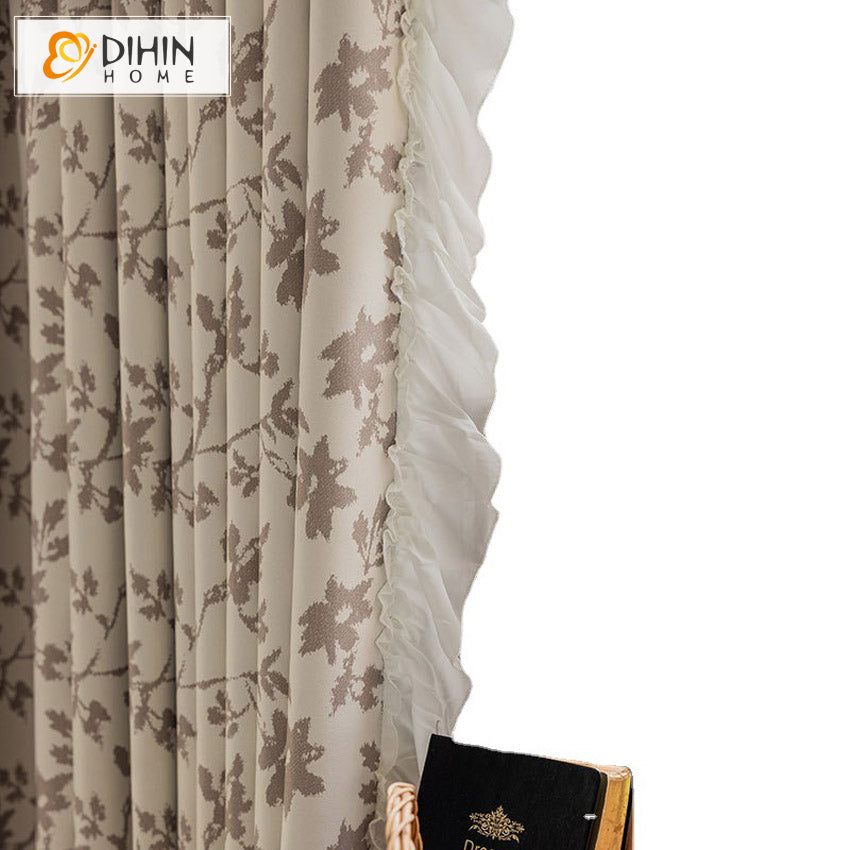 DIHIN HOME Modern Coffee Flowers Printed,Grommet Window Curtain for Living Room,52x63-inch,1 Panel Roman Shades Curtains Window Blinds custom curtains blackout curtains curtains for living room sheer curtains curtain fabric linen curtains kitchen curtains velvet curtains pinch pleat curtains bay window curtains outdoor curtains pleated curtains floral curtains dining room curtains kitchen valances drapes for bedroom patio curtains nursery curtains grommet curtains