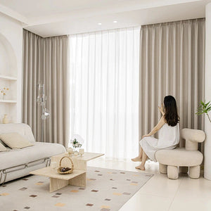 DIHIN HOME Modern Cotton Linen,Grommet Window Curtain for Living Room,Customzied Curtains Roman Shades Curtains Window Blinds custom curtains blackout curtains curtains for living room sheer curtains curtain fabric linen curtains kitchen curtains velvet curtains pinch pleat curtains bay window curtains outdoor curtains pleated curtains floral curtains dining room curtains kitchen valances drapes for bedroom patio curtains nursery curtains grommet curtains