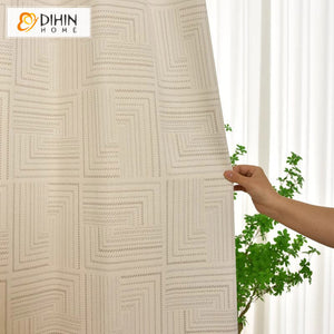 DIHIN HOME Modern Geometric,Blackout Grommet Window Curtain For Living Room ,52x63-inch,1  Panel Roman Shades Curtains Window Blinds custom curtains blackout curtains curtains for living room sheer curtains curtain fabric linen curtains kitchen curtains velvet curtains pinch pleat curtains bay window curtains outdoor curtains pleated curtains floral curtains dining room curtains kitchen valances drapes for bedroom patio curtains nursery curtains grommet curtains