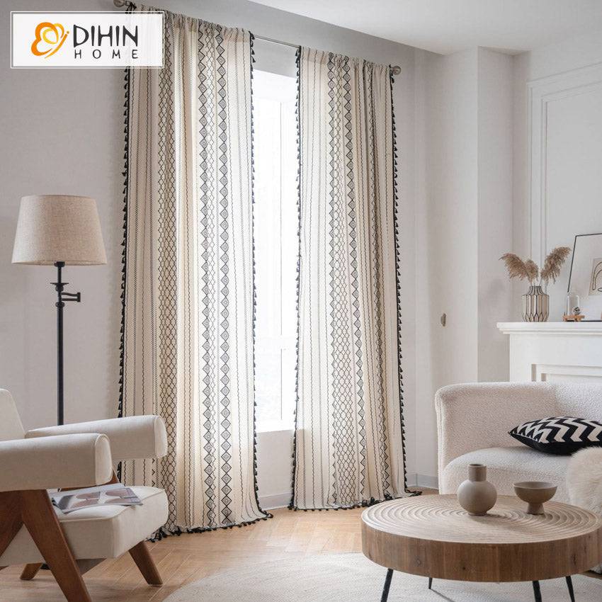 DIHIN HOME Modern Geometric Striped Painting Printed,Blackout Grommet Window Curtain for Living Room ,52x63-inch,1 Panel Roman Shades Curtains Window Blinds custom curtains blackout curtains curtains for living room sheer curtains curtain fabric linen curtains kitchen curtains velvet curtains pinch pleat curtains bay window curtains outdoor curtains pleated curtains floral curtains dining room curtains kitchen valances drapes for bedroom patio curtains nursery curtains grommet curtains