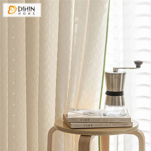 DIHIN HOME Modern Geometry With Green Trims Embroidered,Blackout Grommet Window Sheer Curtain for Living Room,52x63-inch,1 Panel Roman Shades Window Curtains Curtains Window Blinds Curtains Drapes linen drapery curtains and drapes windows drapes custom curtains blackout curtains curtains for living room window shades sheer curtains curtain fabric window treatments custom drapery