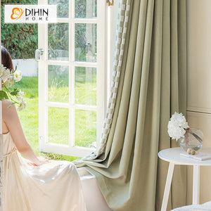 DIHIN HOME Modern Gree Color Plaid Fabric Jacquard,Half Blackout Grommet Window Curtain for Living Room ,52x63-inch,1 Panel Roman Shades Curtains Window Blinds custom curtains blackout curtains curtains for living room sheer curtains curtain fabric linen curtains kitchen curtains velvet curtains pinch pleat curtains bay window curtains outdoor curtains pleated curtains floral curtains dining room curtains kitchen valances drapes for bedroom patio curtains nursery curtains grommet curtains