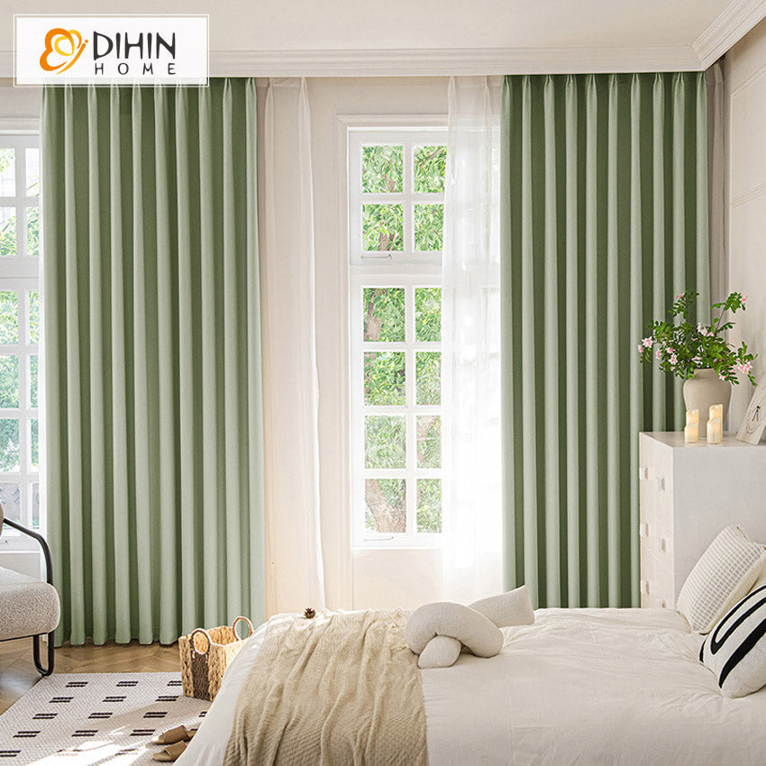 DIHIN HOME Modern Green Color Jacquard,Blackout Grommet Window Curtain for Living Room,52x63-inch,1 Panel Roman Shades Curtains Window Blinds custom curtains blackout curtains curtains for living room sheer curtains curtain fabric linen curtains kitchen curtains velvet curtains pinch pleat curtains bay window curtains outdoor curtains pleated curtains floral curtains dining room curtains kitchen valances drapes for bedroom patio curtains nursery curtains grommet curtains