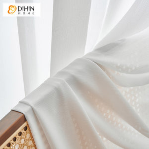 DIHIN HOME Modern High Quality White Striped Sheer Curtain,Grommet Window Curtain for Living Room ,52x63-inch,1 Panelriped Roman Shades Curtains Window Blinds custom curtains blackout curtains curtains for living room sheer curtains curtain fabric linen curtains kitchen curtains velvet curtains pinch pleat curtains bay window curtains outdoor curtains pleated curtains floral curtains dining room curtains kitchen valances drapes for bedroom patio curtains nursery curtains grommet curtains