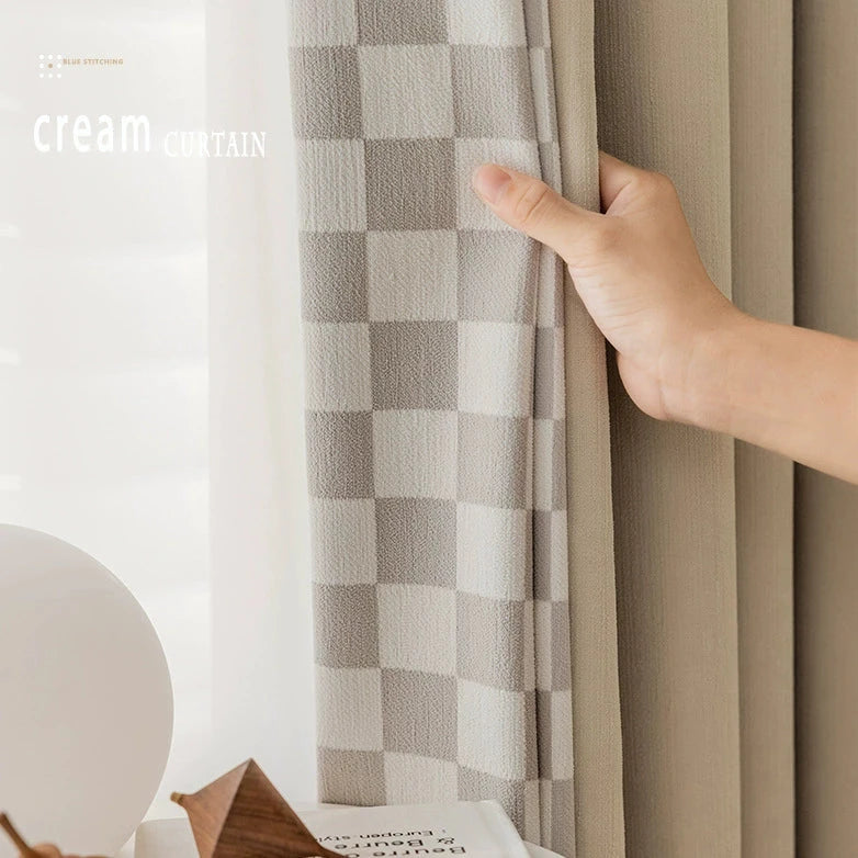 DIHIN HOME Modern Light Brown Color Plaid,Blackout Grommet Window Curtain Customized Curtain Drapes for Living Room Roman Shades Curtains Window Blinds custom curtains blackout curtains curtains for living room sheer curtains curtain fabric linen curtains kitchen curtains velvet curtains pinch pleat curtains bay window curtains outdoor curtains pleated curtains floral curtains dining room curtains kitchen valances drapes for bedroom patio curtains nursery curtains grommet curtains