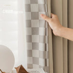 DIHIN HOME Modern Light Brown Color Plaid,Blackout Grommet Window Curtain Customized Curtain Drapes for Living Room Roman Shades Curtains Window Blinds custom curtains blackout curtains curtains for living room sheer curtains curtain fabric linen curtains kitchen curtains velvet curtains pinch pleat curtains bay window curtains outdoor curtains pleated curtains floral curtains dining room curtains kitchen valances drapes for bedroom patio curtains nursery curtains grommet curtains