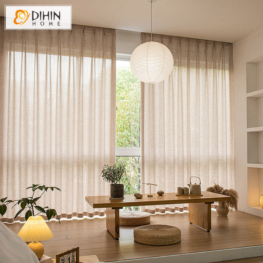 DIHIN HOME Modern Linen Color,Blackout Grommet Window Sheer Curtain for Living Room,52x63-inch,1 Panel Roman Shades Curtains Window Blinds custom curtains blackout curtains curtains for living room sheer curtains curtain fabric linen curtains kitchen curtains velvet curtains pinch pleat curtains bay window curtains outdoor curtains pleated curtains floral curtains dining room curtains kitchen valances drapes for bedroom patio curtains nursery curtains grommet curtains