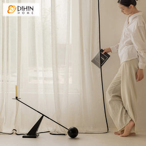 DIHIN HOME Modern Linen Fabric With Black Trims,Grommet Window Sheer Curtain for Living Room ,52x63-inch,1 Panel Roman Shades Curtains Window Blinds custom curtains blackout curtains curtains for living room sheer curtains curtain fabric linen curtains kitchen curtains velvet curtains pinch pleat curtains bay window curtains outdoor curtains pleated curtains floral curtains dining room curtains kitchen valances drapes for bedroom patio curtains nursery curtains grommet curtains
