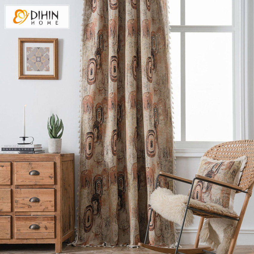 DIHIN HOME Modern Retro Abstract Circles Painting Printed,Blackout Grommet Window Curtain for Living Room ,52x63-inch,1 Panel Roman Shades Curtains Window Blinds custom curtains blackout curtains curtains for living room sheer curtains curtain fabric linen curtains kitchen curtains velvet curtains pinch pleat curtains bay window curtains outdoor curtains pleated curtains floral curtains dining room curtains kitchen valances drapes for bedroom patio curtains nursery curtains grommet curtains