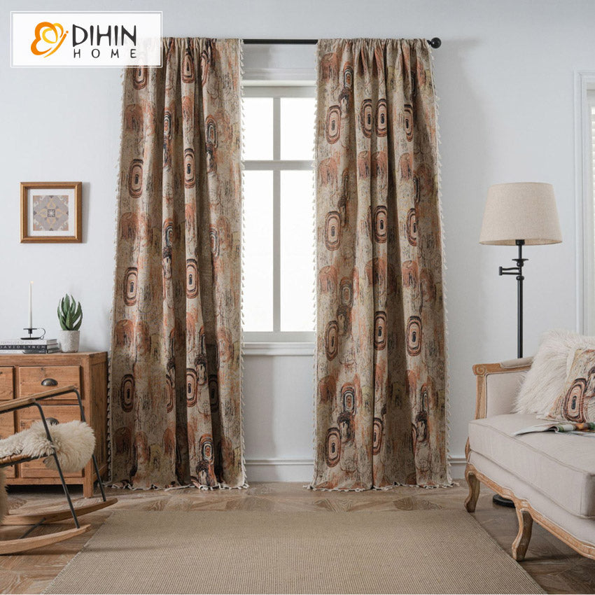 DIHIN HOME Modern Retro Abstract Circles Painting Printed,Blackout Grommet Window Curtain for Living Room ,52x63-inch,1 Panel Roman Shades Curtains Window Blinds custom curtains blackout curtains curtains for living room sheer curtains curtain fabric linen curtains kitchen curtains velvet curtains pinch pleat curtains bay window curtains outdoor curtains pleated curtains floral curtains dining room curtains kitchen valances drapes for bedroom patio curtains nursery curtains grommet curtains