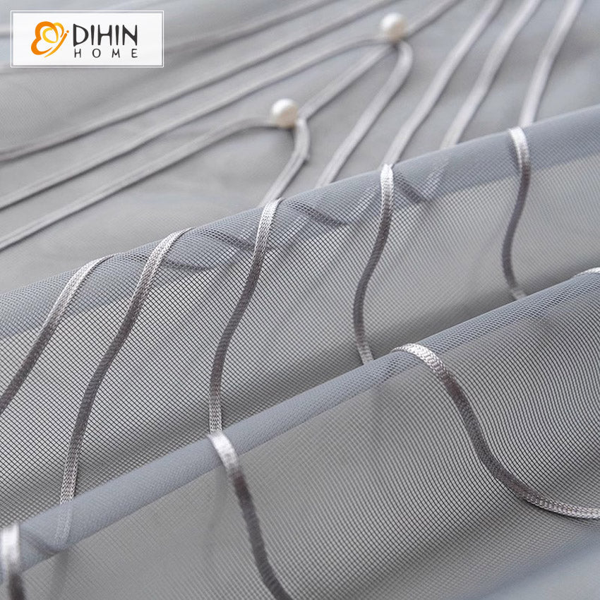 DIHIN HOME Modern Thickness Grey Color Striped,Blackout Grommet Window Curtain Customized Curtain Drapes for Living Room Roman Shades Curtains Window Blinds custom curtains blackout curtains curtains for living room sheer curtains curtain fabric linen curtains kitchen curtains velvet curtains pinch pleat curtains bay window curtains outdoor curtains pleated curtains floral curtains dining room curtains kitchen valances drapes for bedroom patio curtains nursery curtains grommet curtains