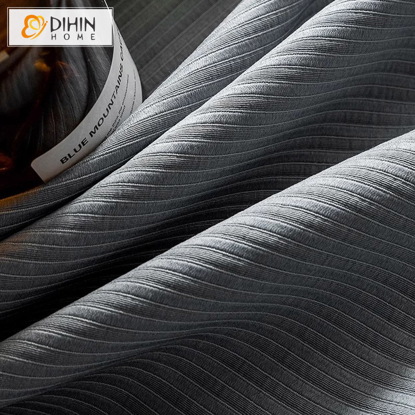 DIHIN HOME Modern Thickness Grey Color Striped,Blackout Grommet Window Curtain Customized Curtain Drapes for Living Room Roman Shades Curtains Window Blinds custom curtains blackout curtains curtains for living room sheer curtains curtain fabric linen curtains kitchen curtains velvet curtains pinch pleat curtains bay window curtains outdoor curtains pleated curtains floral curtains dining room curtains kitchen valances drapes for bedroom patio curtains nursery curtains grommet curtains