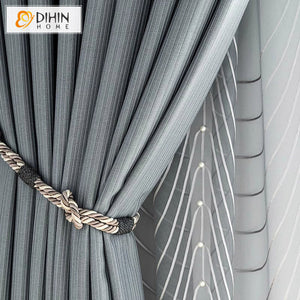 DIHIN HOME Modern Thickness Grey Color Striped,Blackout Grommet Window Curtain Customized Curtain Drapes for Living Room Roman Shades Curtains Window Blinds custom curtains blackout curtains curtains for living room sheer curtains curtain fabric linen curtains kitchen curtains velvet curtains pinch pleat curtains bay window curtains outdoor curtains pleated curtains floral curtains dining room curtains kitchen valances drapes for bedroom patio curtains nursery curtains grommet curtains