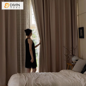 DIHIN HOME Modern Thickness Splicing,Blackout Grommet Window Curtain Customized Curtain Drapes for Living Room Roman Shades Curtains Window Blinds custom curtains blackout curtains curtains for living room sheer curtains curtain fabric linen curtains kitchen curtains velvet curtains pinch pleat curtains bay window curtains outdoor curtains pleated curtains floral curtains dining room curtains kitchen valances drapes for bedroom patio curtains nursery curtains grommet curtains