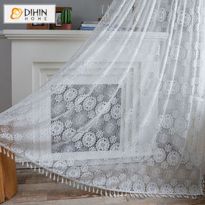 DIHIN HOME Modern White Sheer Curtain,Grommet Window Curtain for Living Room ,52x63-inch,1 Panelriped Roman Shades Curtains Window Blinds custom curtains blackout curtains curtains for living room sheer curtains curtain fabric linen curtains kitchen curtains velvet curtains pinch pleat curtains bay window curtains outdoor curtains pleated curtains floral curtains dining room curtains kitchen valances drapes for bedroom patio curtains nursery curtains grommet curtains