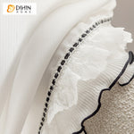 DIHIN HOME Modern White Sheer Curtain With Lace,Grommet Window Curtain for Living Room ,52x63-inch,1 Panelriped Roman Shades Curtains Window Blinds custom curtains blackout curtains curtains for living room sheer curtains curtain fabric linen curtains kitchen curtains velvet curtains pinch pleat curtains bay window curtains outdoor curtains pleated curtains floral curtains dining room curtains kitchen valances drapes for bedroom patio curtains nursery curtains grommet curtains