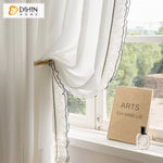 DIHIN HOME Modern White Sheer Curtain With Lace,Grommet Window Curtain for Living Room ,52x63-inch,1 Panelriped Roman Shades Curtains Window Blinds custom curtains blackout curtains curtains for living room sheer curtains curtain fabric linen curtains kitchen curtains velvet curtains pinch pleat curtains bay window curtains outdoor curtains pleated curtains floral curtains dining room curtains kitchen valances drapes for bedroom patio curtains nursery curtains grommet curtains