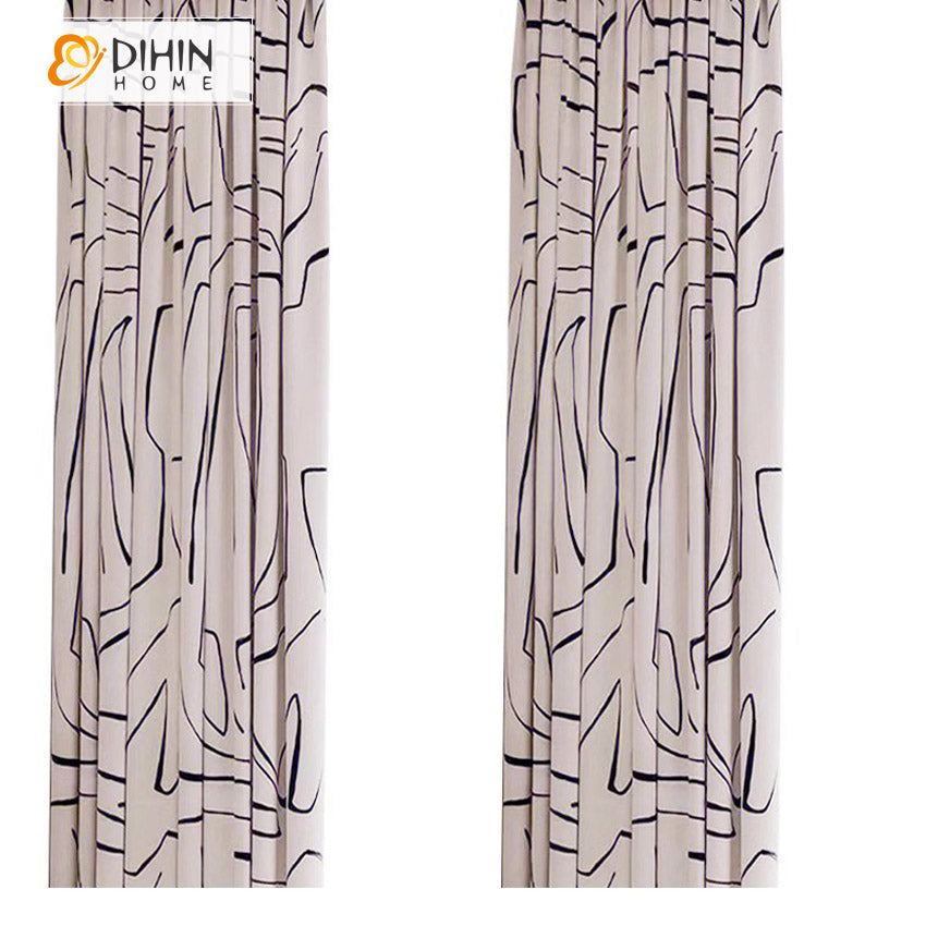 DIHIN HOME Neat Abstract Geometric Printed,Blackout Grommet Window Curtain for Living Room ,52x63-inch,1 Panel Roman Shades Curtains Window Blinds custom curtains blackout curtains curtains for living room sheer curtains curtain fabric linen curtains kitchen curtains velvet curtains pinch pleat curtains bay window curtains outdoor curtains pleated curtains floral curtains dining room curtains kitchen valances drapes for bedroom patio curtains nursery curtains grommet curtains