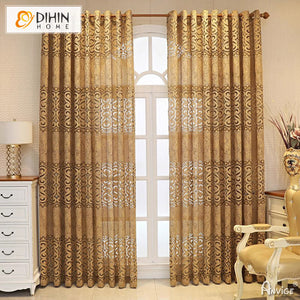DIHIN HOME New Arrival Brown Embroidered,Grommet Window Sheer Curtain for Living Room ,52x63-inch,1 Panel Roman Shades Curtains Window Blinds custom curtains blackout curtains curtains for living room sheer curtains curtain fabric linen curtains kitchen curtains velvet curtains pinch pleat curtains bay window curtains outdoor curtains pleated curtains floral curtains dining room curtains kitchen valances drapes for bedroom patio curtains nursery curtains grommet curtains