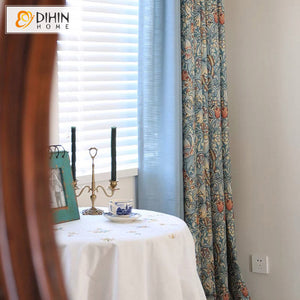 DIHIN HOME Pastoral Abstract Flowers Printed,Blackout Grommet Window Curtain for Living Room ,52x63-inch,1 Panel Roman Shades Curtains Window Blinds custom curtains blackout curtains curtains for living room sheer curtains curtain fabric linen curtains kitchen curtains velvet curtains pinch pleat curtains bay window curtains outdoor curtains pleated curtains floral curtains dining room curtains kitchen valances drapes for bedroom patio curtains nursery curtains grommet curtains