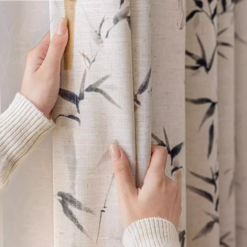 DIHIN HOME Pastoral Bamboo Leaves Printed,Blackout Grommet Window Curtain for Living Room ,52x63-inch,1 Panel Roman Shades Curtains Window Blinds custom curtains blackout curtains curtains for living room sheer curtains curtain fabric linen curtains kitchen curtains velvet curtains pinch pleat curtains bay window curtains outdoor curtains pleated curtains floral curtains dining room curtains kitchen valances drapes for bedroom patio curtains nursery curtains grommet curtains