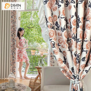 DIHIN HOME Pastoral Beige Printed,Grommet Window Curtain for Living Room,52x63-inch,1 Panel Roman Shades Curtains Window Blinds custom curtains blackout curtains curtains for living room sheer curtains curtain fabric linen curtains kitchen curtains velvet curtains pinch pleat curtains bay window curtains outdoor curtains pleated curtains floral curtains dining room curtains kitchen valances drapes for bedroom patio curtains nursery curtains grommet curtains