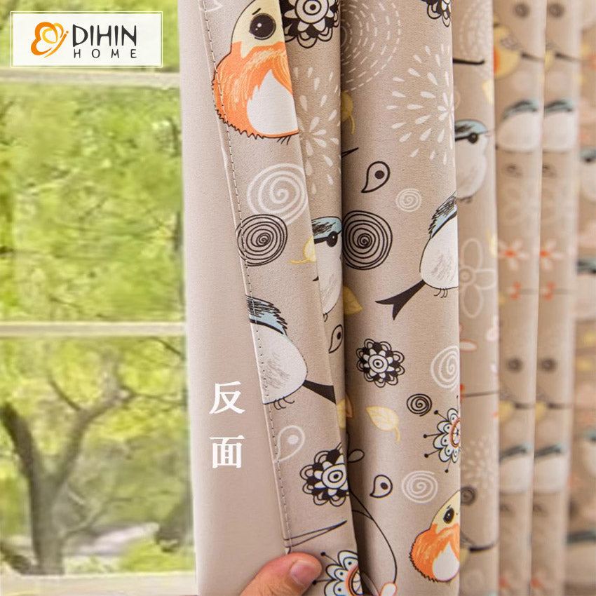 DIHIN HOME Pastoral Bird Printed,Grommet Window Curtain for Living Room,Customzied Curtains Roman Shades Curtains Window Blinds custom curtains blackout curtains curtains for living room sheer curtains curtain fabric linen curtains kitchen curtains velvet curtains pinch pleat curtains bay window curtains outdoor curtains pleated curtains floral curtains dining room curtains kitchen valances drapes for bedroom patio curtains nursery curtains grommet curtains
