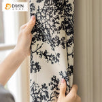 DIHIN HOME Pastoral Black Flowers Printed,Blackout Grommet Window Curtain Customized Curtain Drapes for Living Room Roman Shades Curtains Window Blinds custom curtains blackout curtains curtains for living room sheer curtains curtain fabric linen curtains kitchen curtains velvet curtains pinch pleat curtains bay window curtains outdoor curtains pleated curtains floral curtains dining room curtains kitchen valances drapes for bedroom patio curtains nursery curtains grommet curtains