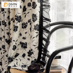 DIHIN HOME Pastoral Black Flowers Printed,Blackout Grommet Window Curtain Customized Curtain Drapes for Living Room Roman Shades Curtains Window Blinds custom curtains blackout curtains curtains for living room sheer curtains curtain fabric linen curtains kitchen curtains velvet curtains pinch pleat curtains bay window curtains outdoor curtains pleated curtains floral curtains dining room curtains kitchen valances drapes for bedroom patio curtains nursery curtains grommet curtains