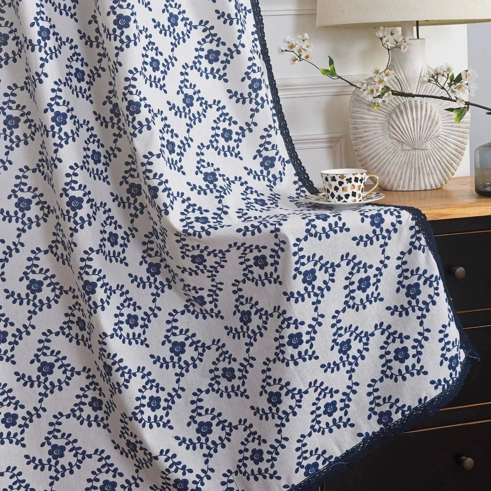 DIHIN HOME Pastoral Blue Flowers Printed,Blackout Grommet Window Curtain for Living Room ,52x63-inch,1 Panel Roman Shades Curtains Window Blinds custom curtains blackout curtains curtains for living room sheer curtains curtain fabric linen curtains kitchen curtains velvet curtains pinch pleat curtains bay window curtains outdoor curtains pleated curtains floral curtains dining room curtains kitchen valances drapes for bedroom patio curtains nursery curtains grommet curtains