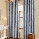 DIHIN HOME Pastoral Blue Flowers Printed,Blackout Grommet Window Curtain for Living Room Roman Shades Curtains Window Blinds custom curtains blackout curtains curtains for living room sheer curtains curtain fabric linen curtains kitchen curtains velvet curtains pinch pleat curtains bay window curtains outdoor curtains pleated curtains floral curtains dining room curtains kitchen valances drapes for bedroom patio curtains nursery curtains grommet curtains