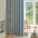 DIHIN HOME Pastoral Blue Leaves Printed,Blackout Grommet Window Curtain Customized Curtain Drapes for Living Room Roman Shades Curtains Window Blinds custom curtains blackout curtains curtains for living room sheer curtains curtain fabric linen curtains kitchen curtains velvet curtains pinch pleat curtains bay window curtains outdoor curtains pleated curtains floral curtains dining room curtains kitchen valances drapes for bedroom patio curtains nursery curtains grommet curtains