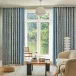 DIHIN HOME Pastoral Blue Leaves Printed,Blackout Grommet Window Curtain Customized Curtain Drapes for Living Room Roman Shades Curtains Window Blinds custom curtains blackout curtains curtains for living room sheer curtains curtain fabric linen curtains kitchen curtains velvet curtains pinch pleat curtains bay window curtains outdoor curtains pleated curtains floral curtains dining room curtains kitchen valances drapes for bedroom patio curtains nursery curtains grommet curtains